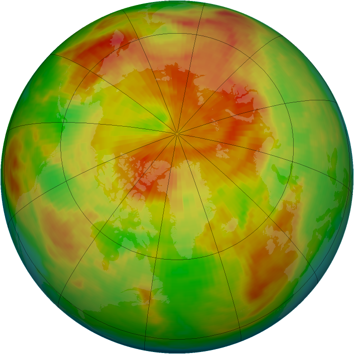 Arctic ozone map for 28 April 1983
